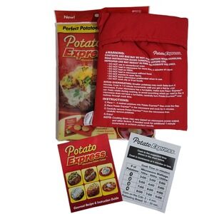 Potato Express Microwave Potato Cooker Bag Red Cooks Up to 4 Potatoes in 4 Min